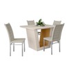 Mesa de Jantar 4 Lugares Viena Tokio com Vidro Cromado/Nature/Off White - Art Panta