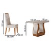 Mesa de Jantar 4 Lugares Lana Mel/Blonde/Veludo Pastel - Viero Móveis