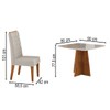 Mesa de Jantar 4 Lugares Cucina Mel/Blonde/Veludo Pastel - Viero Móveis