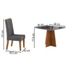 Mesa de Jantar 4 Lugares Cucina com Vidro Mel/Grafite - Viero Móveis