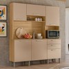 Cozinha Compacta Ferrara 6 Portas 2 Gavetas Freijó/Vanilla - Kits Paraná