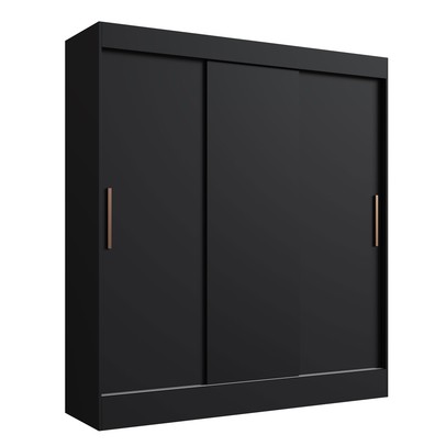 Guarda Roupa Casal Londres 3 Portas 2 Gavetas 100% Mdf Preto - Doripel Móveis