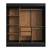 Guarda Roupa Casal Londres 3 Portas 2 Gavetas 100% Mdf Preto - Doripel Móveis