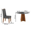 Mesa de Jantar 4 Lugares Cucina Mel/Cinza/Veludo Cinza - Viero Móveis