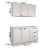 Cozinha Compacta Essenza para Pia 5 Portas 3 Gavetas 100% Mdf Branco Fosco - Panorama Móveis