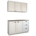 Cozinha Compacta com Tampo Essenza 5 Portas 3 Gavetas Branco Fosco - Panorama Móveis