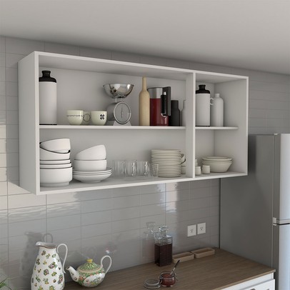 Armário Aéreo Cozinha Essenza 3 Portas 100% Mdf Branco Fosco - Panorama Móveis