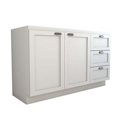 Balcão de Cozinha para Pia Essenza 2 Portas 3 Gavetas 100% Mdf Branco Fosco - Panorama Móveis