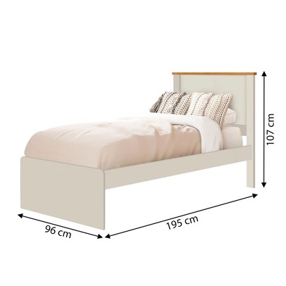 Cama de Solteiro Tijucas Off White/Mad - Pnr Móveis