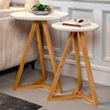 Mesa de Canto Palmas Kit 2 Peças Off White/Nature - Pnr Móveis