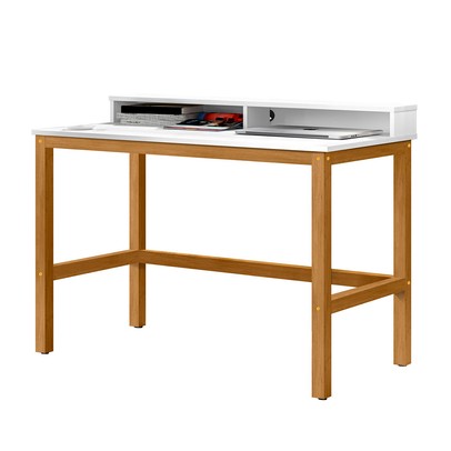 Mesa Escrivaninha Imbituba Branco/Nature - Pnr Móveis