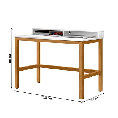 Mesa Escrivaninha Imbituba Branco/Nature - Pnr Móveis