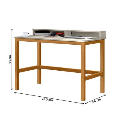 Mesa Escrivaninha Imbituba Off White/Nature - Pnr Móveis