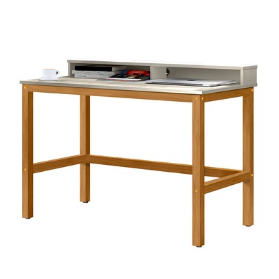 Mesa Escrivaninha Imbituba Off White/Nature - Pnr Móveis