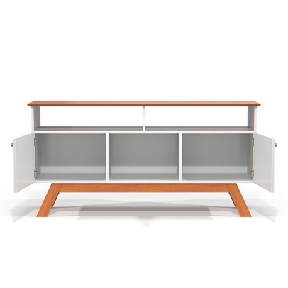 Rack para TV Até 43 Polegadas Villa 2 Portas 1 Prateleira Branco/Nature - Pnr Móveis