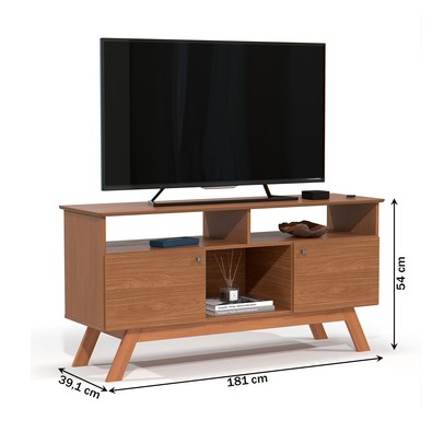 Rack para TV Até 43 Polegadas Villa 2 Portas 1 Prateleira Nature - Pnr Móveis
