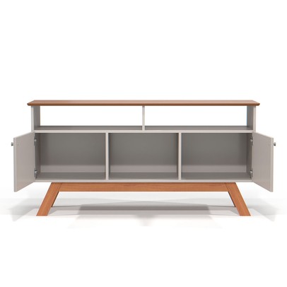 Rack para TV Até 43 Polegadas Villa 2 Portas 1 Prateleira Off White/Nature - Pnr Móveis