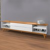 Rack para TV Até 75 Polegadas Itapirubá 2 Gavetas 2 Prateleiras Branco/Nature - Pnr Móveis