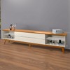 Rack para TV Até 75 Polegadas Itapirubá 2 Gavetas 2 Prateleiras Off White/Nature - Pnr Móveis