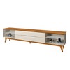 Rack para TV Até 65 Polegadas Itapirubá 2 Gavetas 2 Prateleiras Off White/Nature - Pnr Móveis