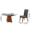 Mesa de Jantar 4 Lugares Stilo Mel/Cinza/Veludo Cinza - Viero Móveis
