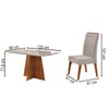 Mesa de Jantar 4 Lugares Stilo com Vidro Mel/Vidro Off White/Veludo Pastel - Viero Móveis