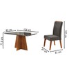 Mesa de Jantar 4 Lugares Stilo com Vidro Mel/Vidro Grafite/Veludo Cinza - Viero Móveis