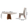 Mesa de Jantar 6 Lugares Stilo Mel/Blonde/Veludo Pastel - Viero Móveis