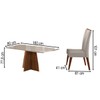 Mesa de Jantar 6 Lugares Stilo com Vidro Mel/Off White/Veludo Pastel - Viero Móveis