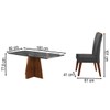 Mesa de Jantar 6 Lugares Stilo com Vidro Mel/Grafite/Veludo Cinza - Viero Móveis