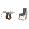 Mesa de Jantar 4 Lugares Lana Mel/Cinza/Veludo Cinza - Viero Móveis