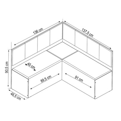 Canto Alemão Gourmet com 2 Caderias Mel/Cinza/Veludo Cinza - Viero Móveis