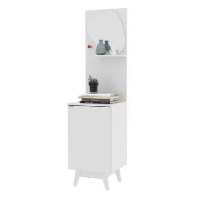 Aparador 1 Porta 1 Prateleira com Espelho Ap2312 Branco - Tecno Mobili