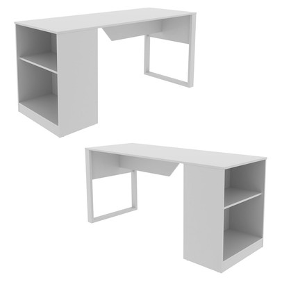 Mesa Escrivaninha 1 Prateleira Me4182 Branco - Tecno Mobili