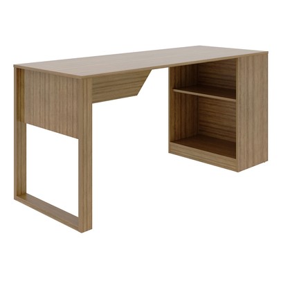 Mesa Escrivaninha 1 Prateleira Me4182 Amêndoa - Tecno Mobili