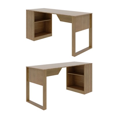 Mesa Escrivaninha 1 Prateleira Me4182 Amêndoa - Tecno Mobili