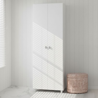 Sapateira Multiuso 2 Portas 8 Prateleiras Sa3406 Branco - Tecno Mobili