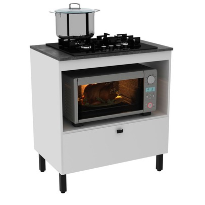 Balcão de Cozinha para Cooktop 75 Cm 1 Porta Bl3315 Branco - Tecno Mobili