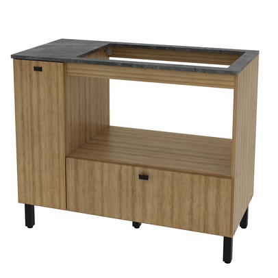 Balcão de Cozinha para Cooktop 99,7 Cm 2 Portas Bl3316 Amêndoa - Tecno Mobili