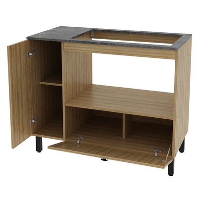 Balcão de Cozinha para Cooktop 99,7 Cm 2 Portas Bl3316 Amêndoa - Tecno Mobili