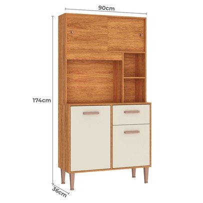 Cozinha Compacta Dália 4 Portas 1 Gaveta Cinamomo/Off White - Fellicci