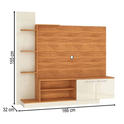 Estante para TV Até 55 Polegadas Havana 2 Portas Cinamomo/Off White - Fellicci