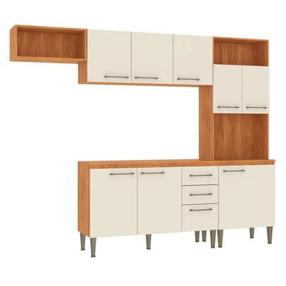 Cozinha Completa Malu 9 Portas 2 Gavetas Cinamomo/Off White - Fellicci