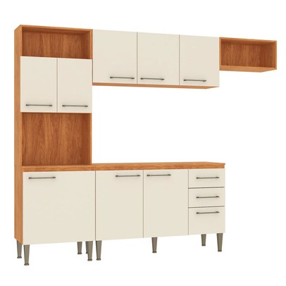 Cozinha Completa Malu 9 Portas 2 Gavetas Cinamomo/Off White - Fellicci