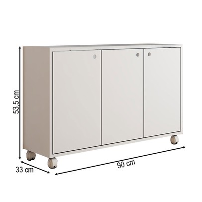 Balcão Buffet Palau 3 Portas Branco - Panorama Móveis