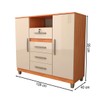 Cômoda Reducio 2 Portas 4 Gavetas Cinamomo/Off White - Panorama Móveis
