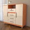 Cômoda Reducio 2 Portas 4 Gavetas Cinamomo/Off White - Panorama Móveis