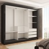 Guarda-Roupa Sebastian 3 Portas com Espelho 3 Gavetas Preto/Cinamomo - Panorama Móveis
