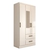 Guarda-Roupa Solteiro Alohomora 3 Portas 2 Gavetas com Espelho Branco - Panorama Móveis