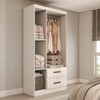 Guarda-Roupa Solteiro Alohomora 3 Portas 2 Gavetas com Espelho Branco - Panorama Móveis